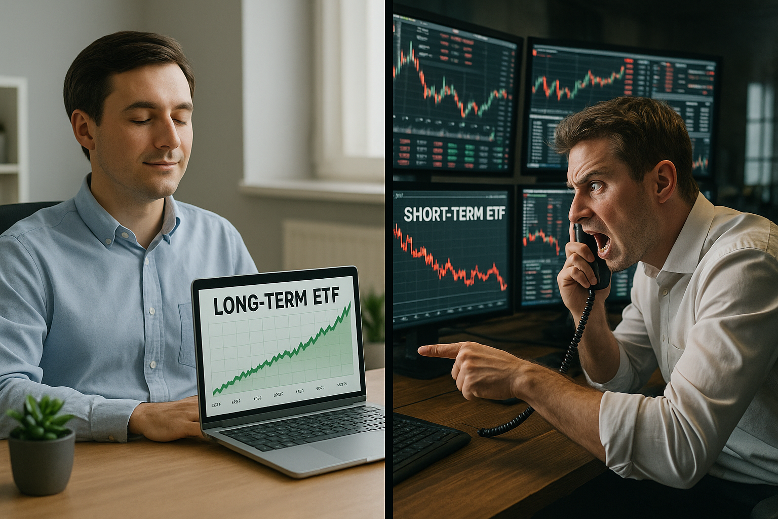 장기투자와 단기 매매 ETF 투자 성향 비교 모습
