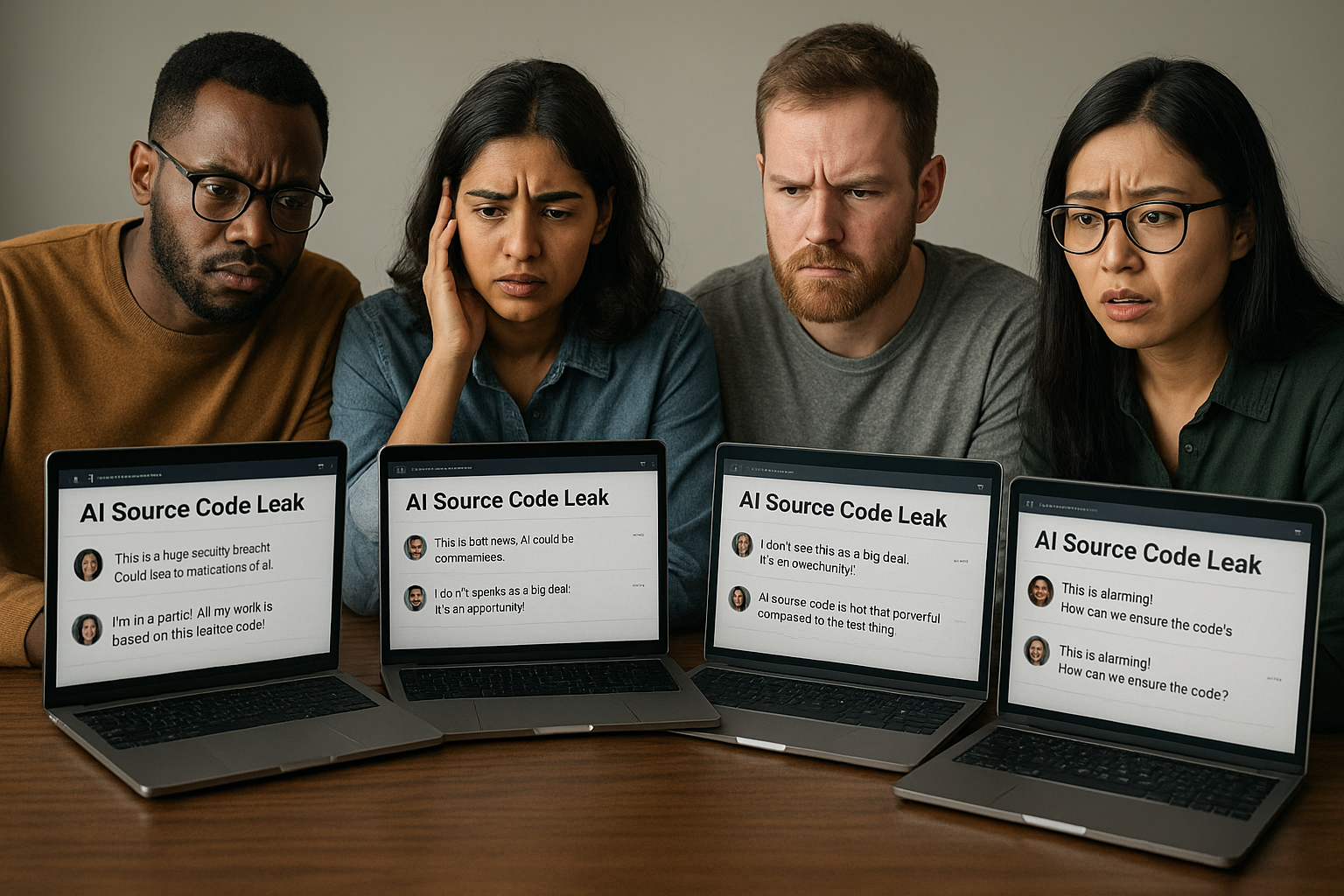 개발자 온라인 커뮤니티에서 AI 소스코드 유출에 대해 다양한 반응을 보이는 모습