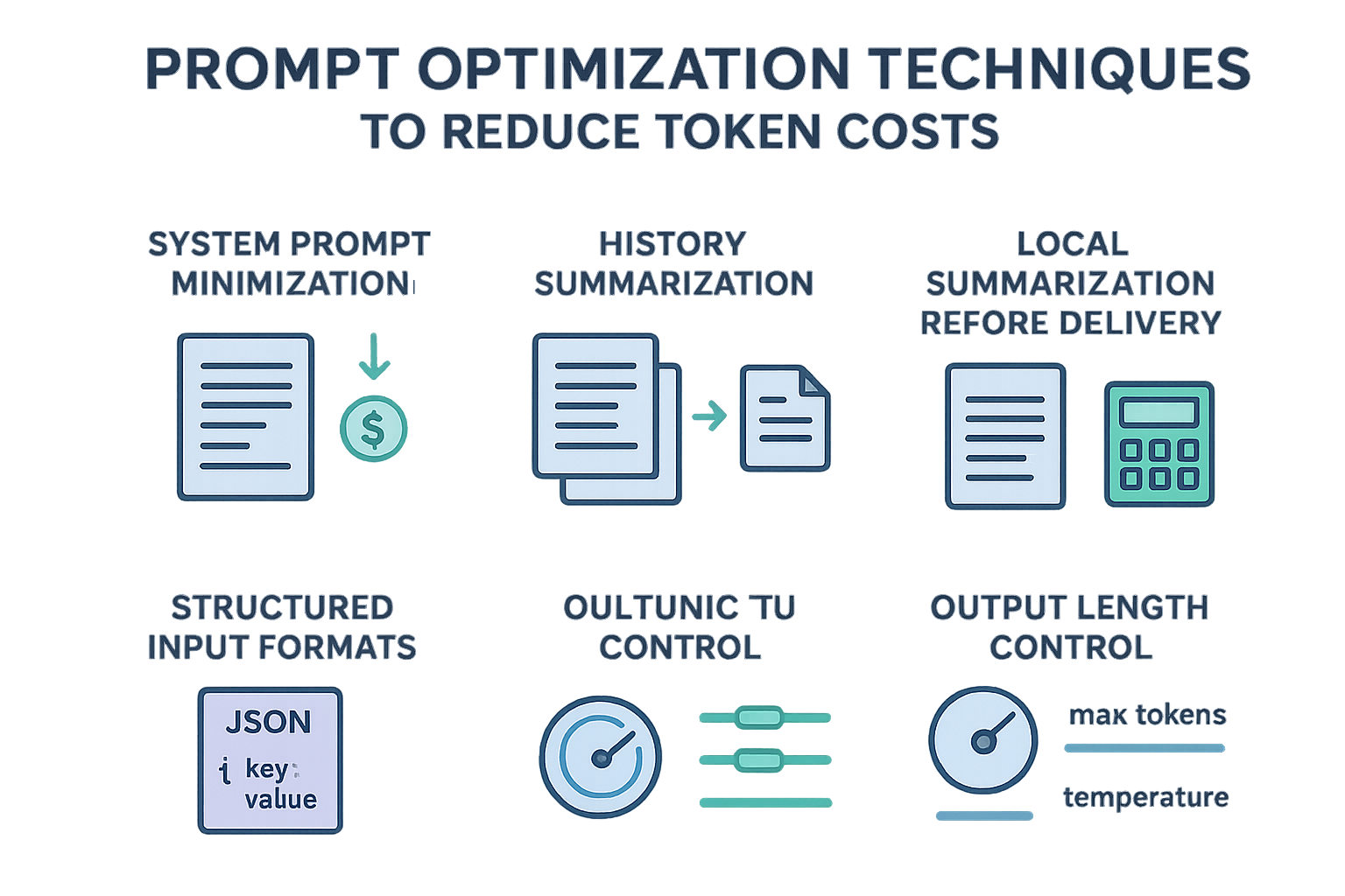 토큰 비용 절감을 위한 프롬프트 및 컨텍스트 최적화 기법 인포그래픽