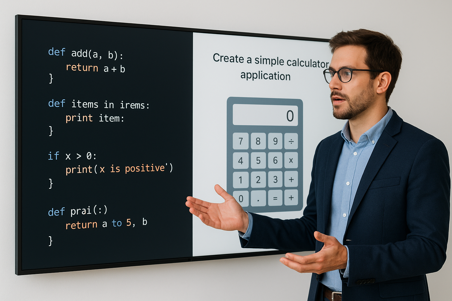 전통적인 코딩 타이핑에서 AI 코딩 디렉팅으로 전환하는 개념을 시각화한 프로젝트 디렉팅 장면