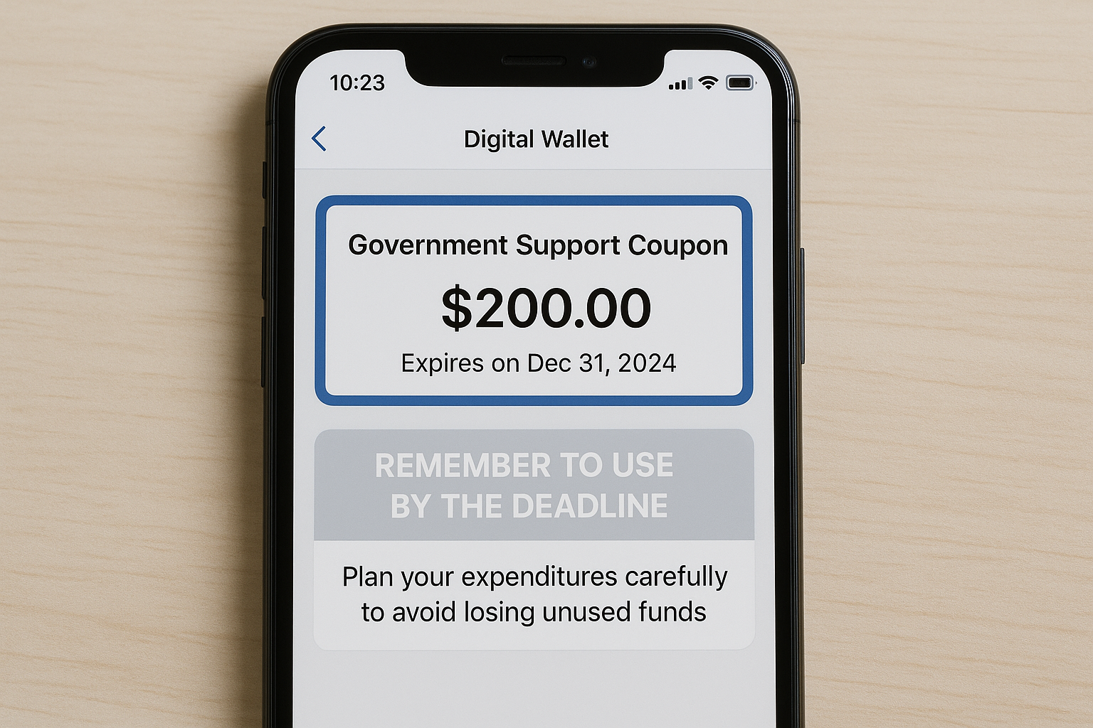 모바일 앱에서 고유가 피해지원금 잔액과 만료일을 확인하는 화면