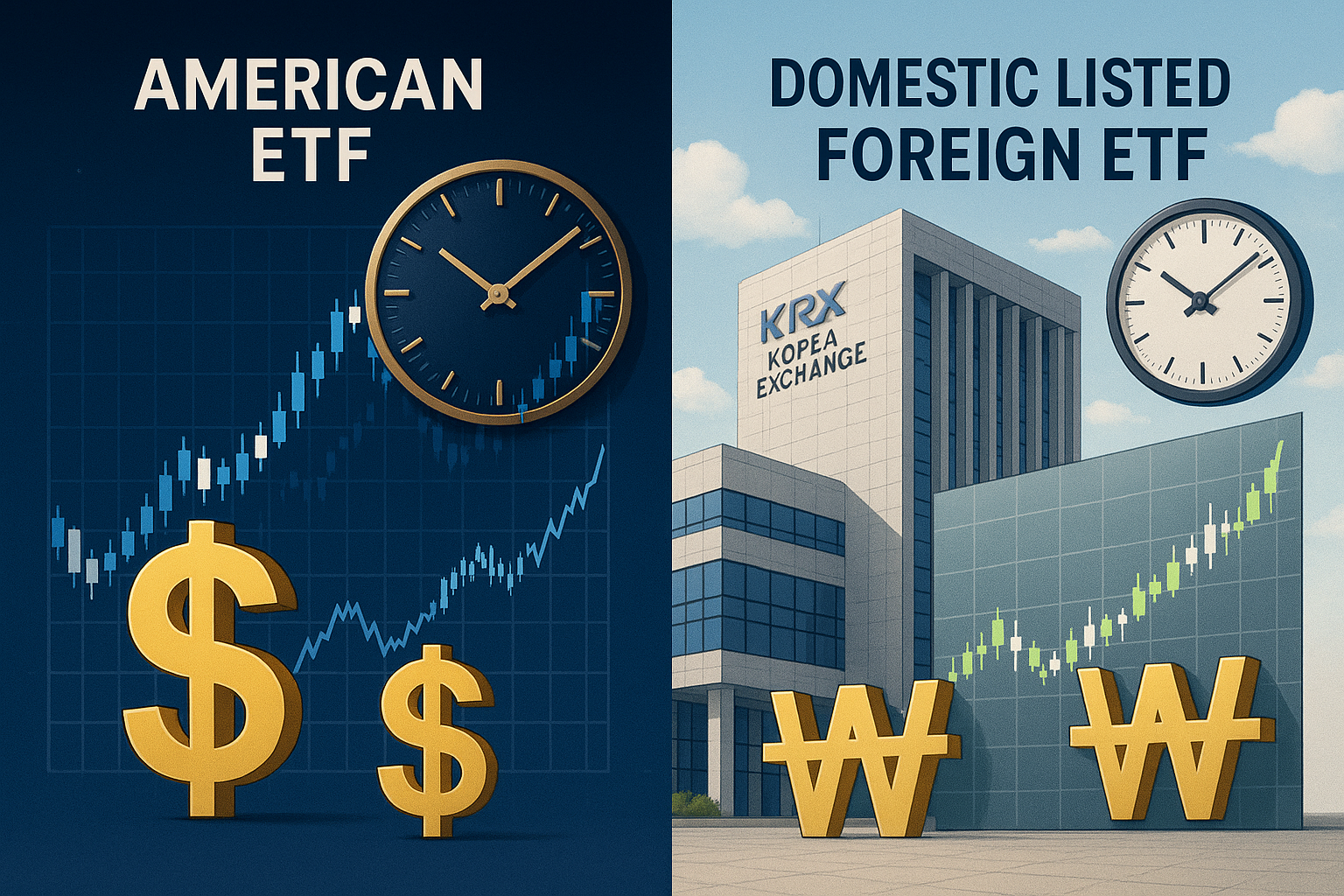 미국 ETF 직접 투자와 국내 상장 해외 ETF 두 가지 투자 방법 비교 이미지