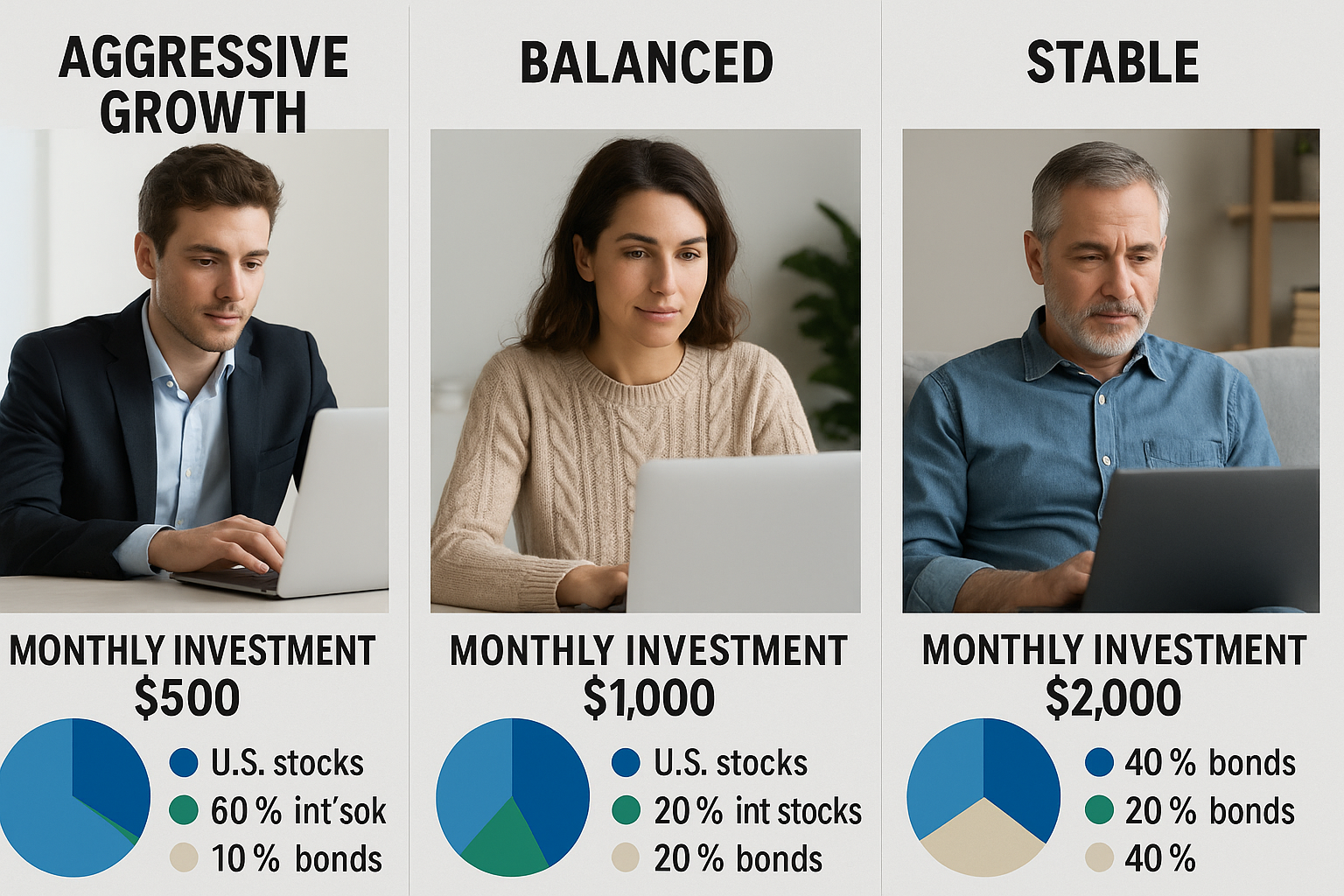 3가지 타입 직장인의 ETF 적립식 투자 시나리오 이미지