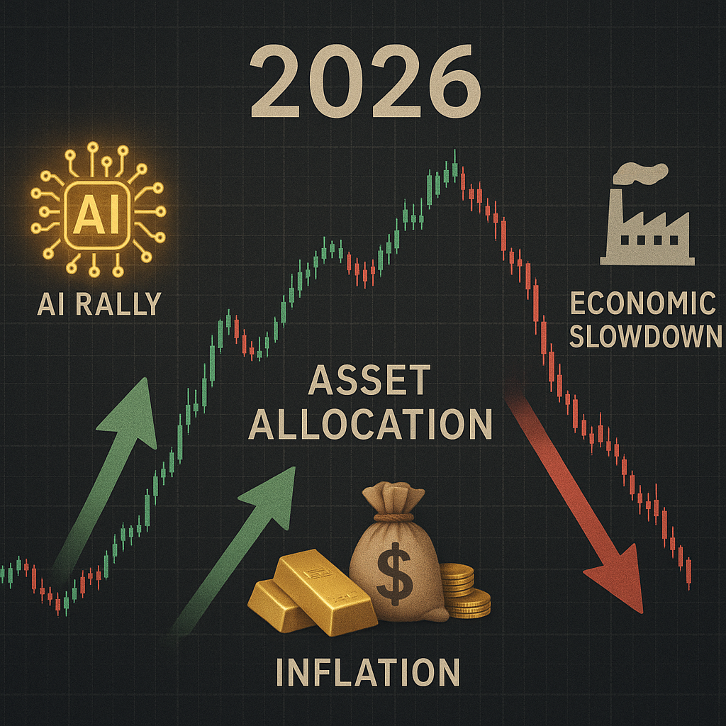 2026년 시장 시나리오별 대응 전략을 시각적으로 표현한 이미지