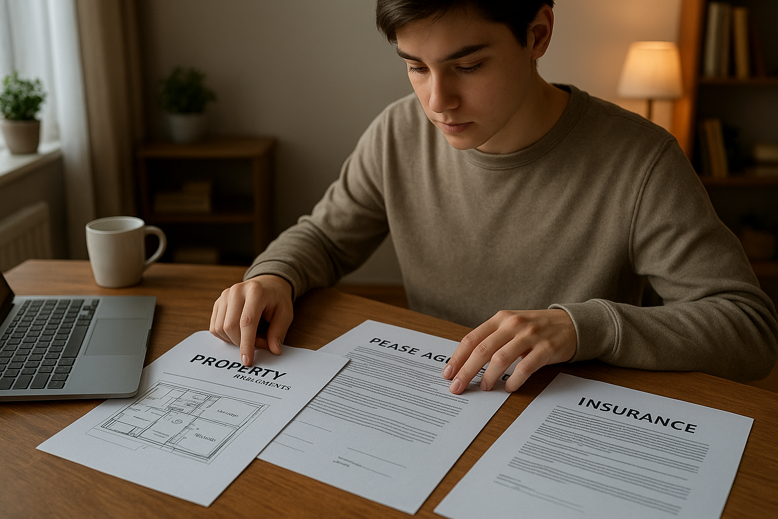 청년 전세사기 예방을 위해 집과 계약서류를 확인하는 모습