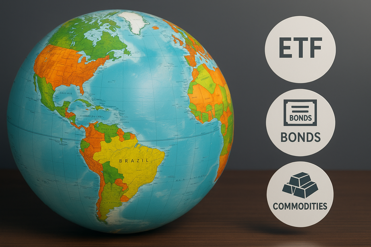 글로벌 ETF 장기투자 전략을 나타낸 세계 지도 이미지