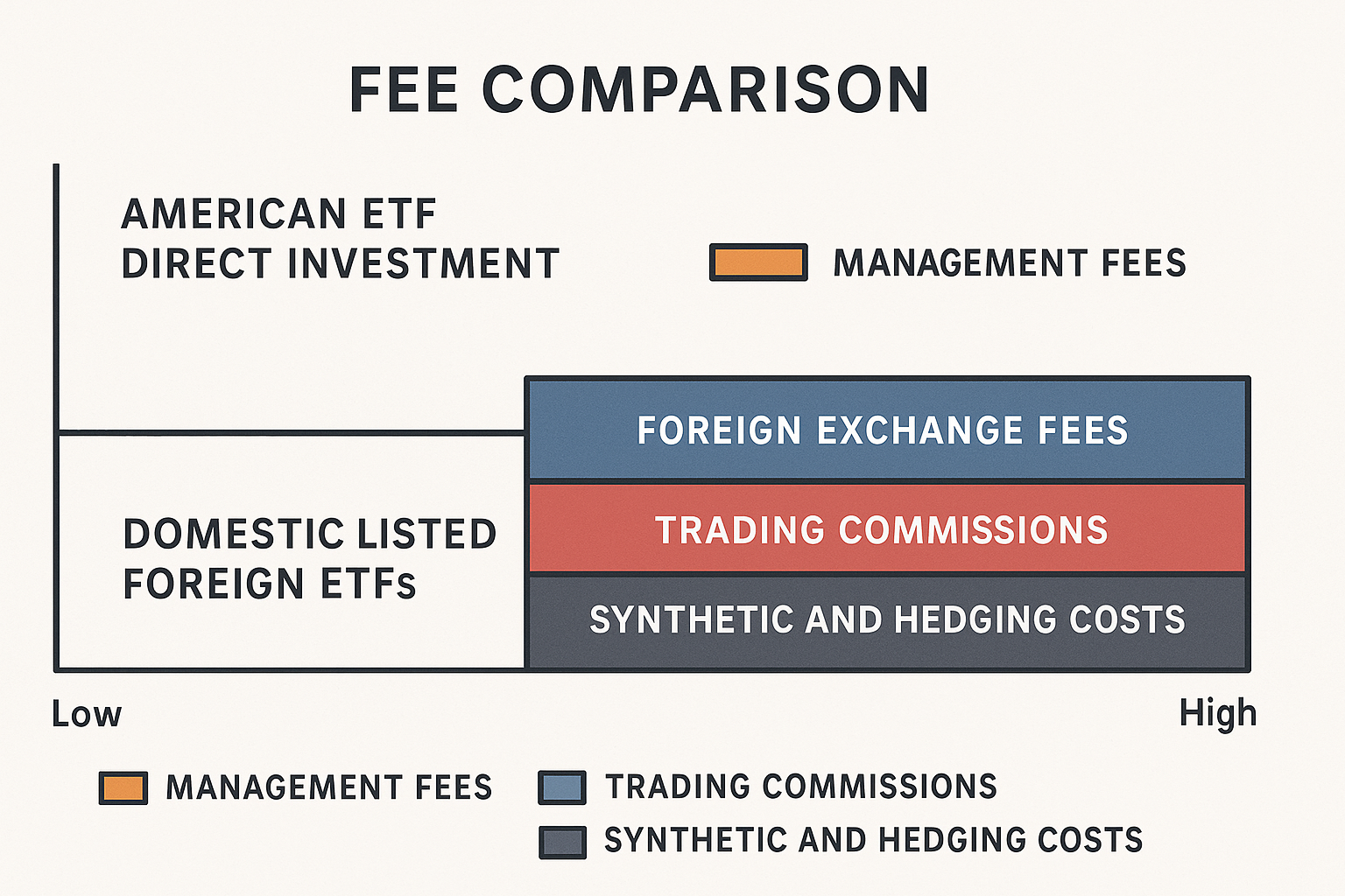 미국 ETF와 국내 상장 해외 ETF 수수료 비교 이미지